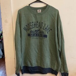 Moosehead Lake Green Graphic Crewneck Sweatshirt